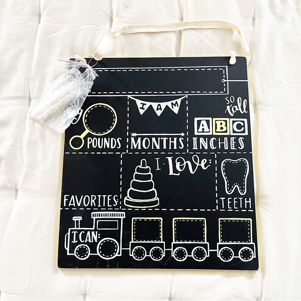 Primitives by Kathy Black and White Milestone Chalkboard